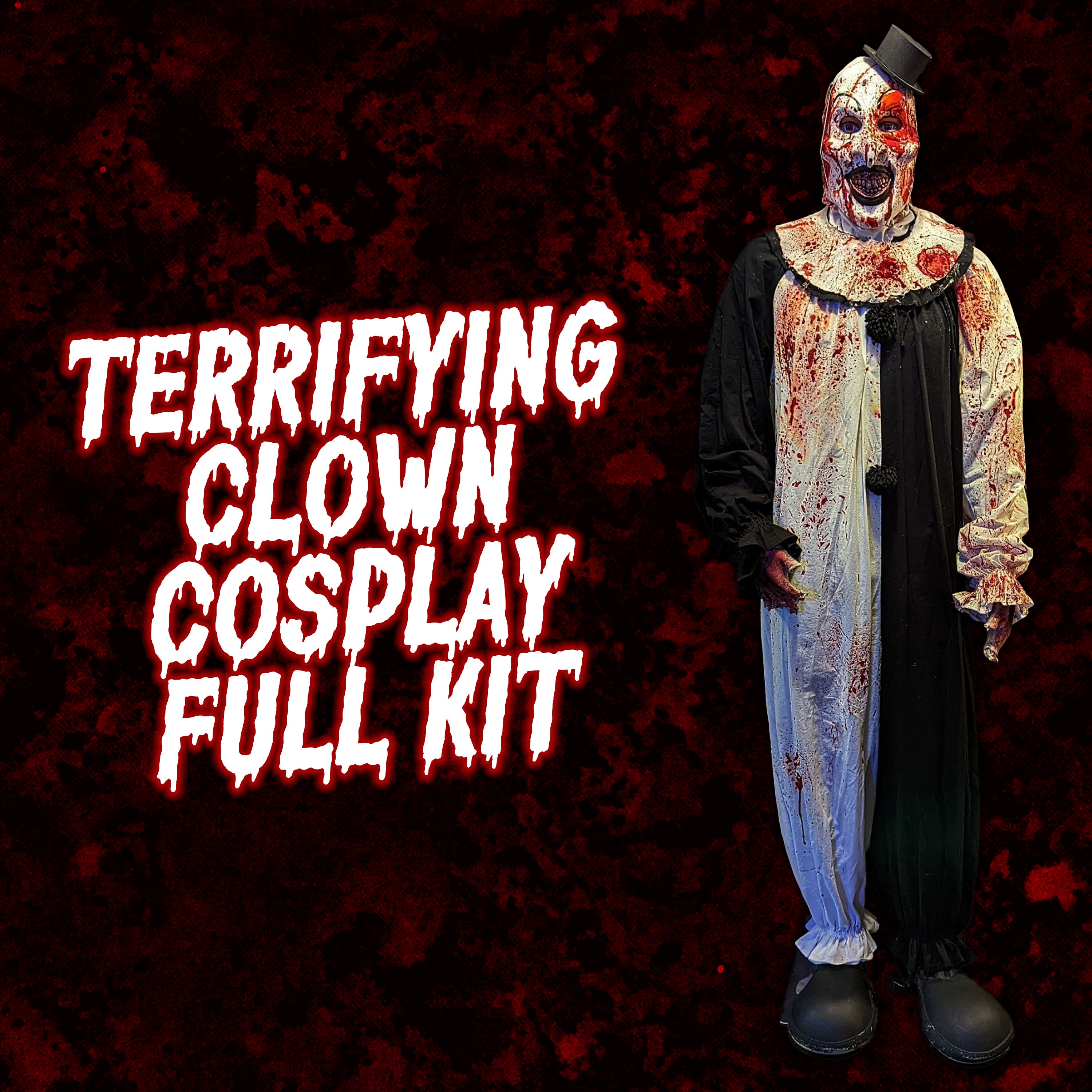 Terrifying Clown: Life sized head to toe display/cosplay