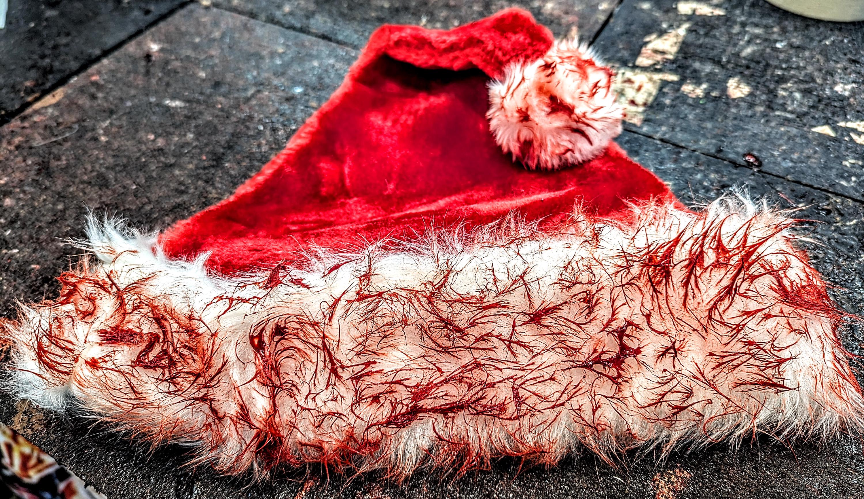 Creepy BLOODY Santa Hat