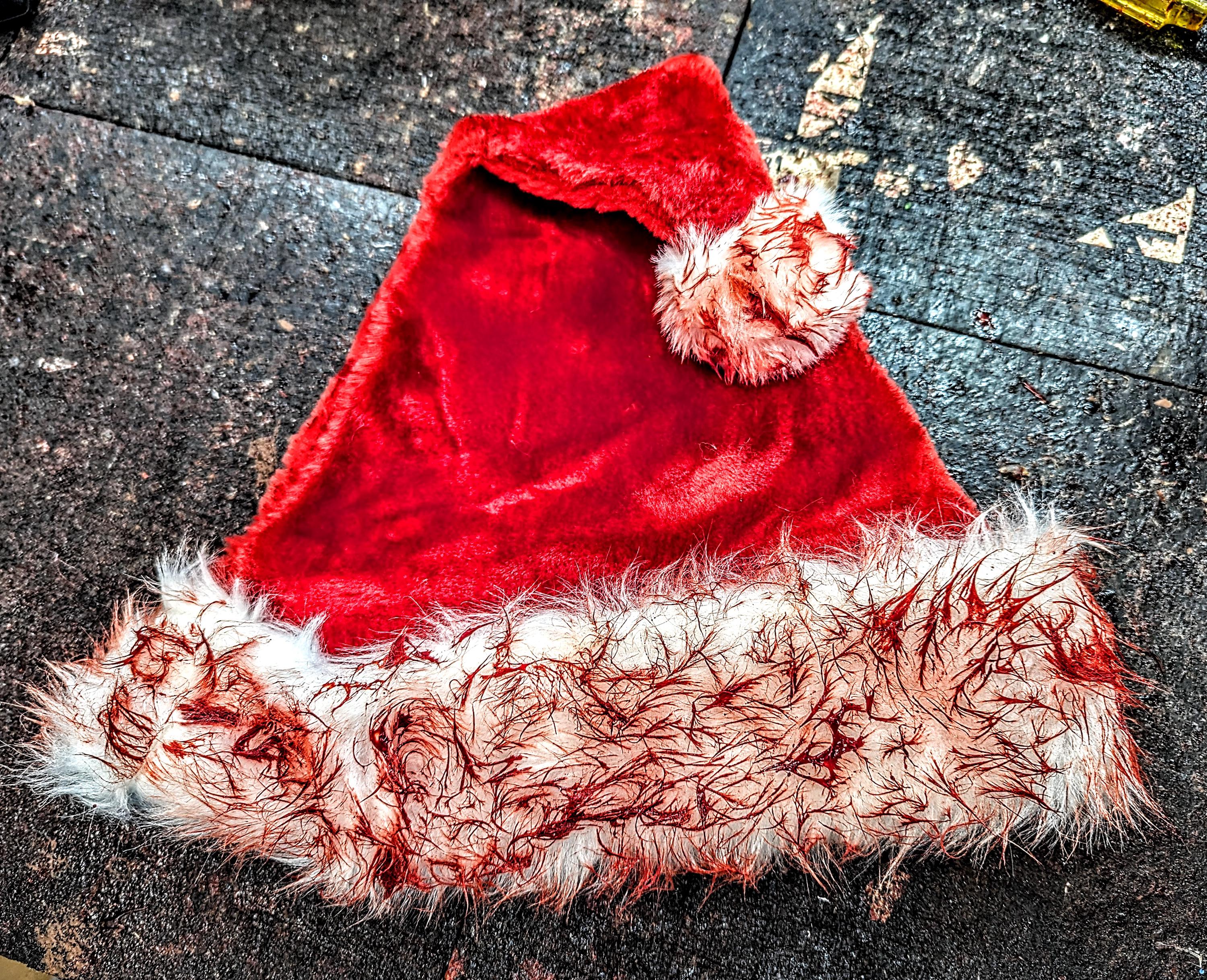 Creepy BLOODY Santa Hat