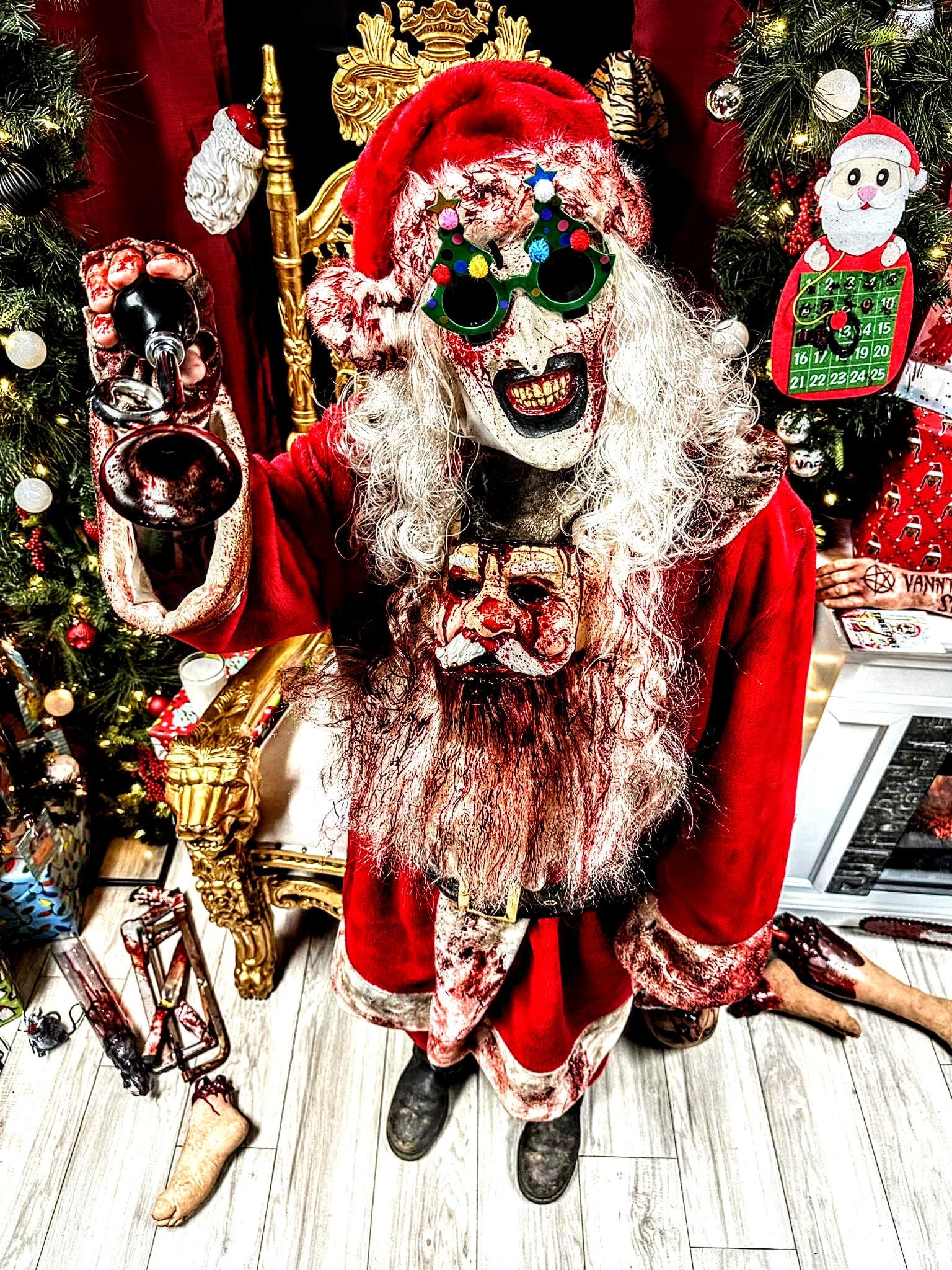 Creepy BLOODY Santa Hat